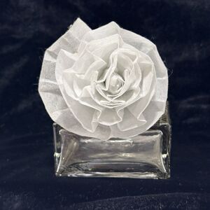Vanity Vtg Clear Glass Oil Wick Defuser White Linen Flower Wick Square Bottle
